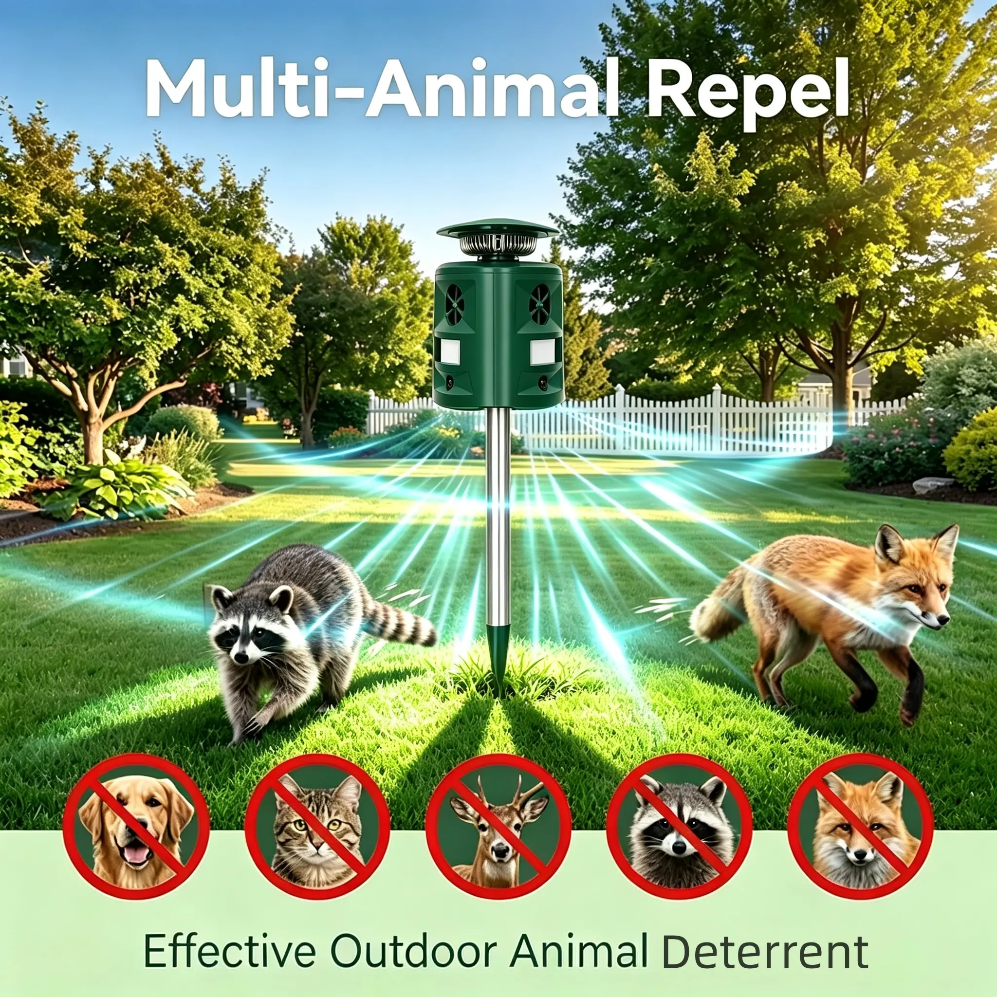 Upgraded 360° Solar Insect Repellent Device, with ultrasonic flash lamp and motion sensor, suitable for pest control in outdoor courtyards and gardens Home pest control, household care products
