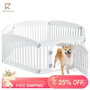 RIMIKING Pet Playpen with Secure Gate,,Modular Layout,Secure, Easy-to-Use Gate,Stable Non-Slip Base,Weather-Resistant Design,Durable Construction