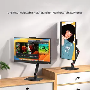 UGIFT iPad Stand Holder, Multi-Angle Adjustable Tablet Stand, 360° Swivel iPad Stand Aluminum Desk Mount Fits 4”-12.9"(Diagonal) iPad/Mini/Air/Pro for Business Kiosk Office –black