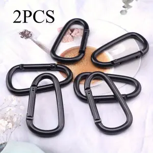 2pcs Aluminum Alloy D-type Carabiner for Leash, Portable Metal Buckle For Outdoor Camping Hiking