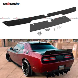 2015-2023 Dodge Challenger R/T & SRT Only | V1.V2 Style Trunk Lip Spoiler Kit | Smoked Black 2-Piece Design with Camera Cutout | Car Accessory