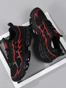 Men's Sporty Lace Up Sneakers, Comfortable Outdoor Men Casual Shoes, Premium Design Sports Shoes for Training & Gym, Fashionable Running Shoes, Running Athletic Shoes