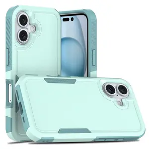 Shockproof Two-Layer Protection Phone Case For iPhone 17 16 15 11 12 13 14 Pro Max X R Luxury Contrasting Armour Anti-Drop Cover