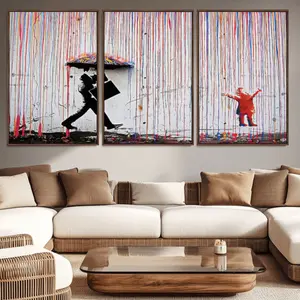 Banksy Wall Art Canvas Print, Framed Graffiti Art Picture