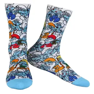 Smurfs Talk Of The Town Crew Socks OSFM Various Characters 1 Pair Adult Mid-Calf