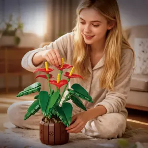 732 Piece Palm Plant Building Block Set, DIY Flower Plant Model, Flower Building Blocks, Home Decor, Adult Creative Gift, Birthday Present, Christmas Gift