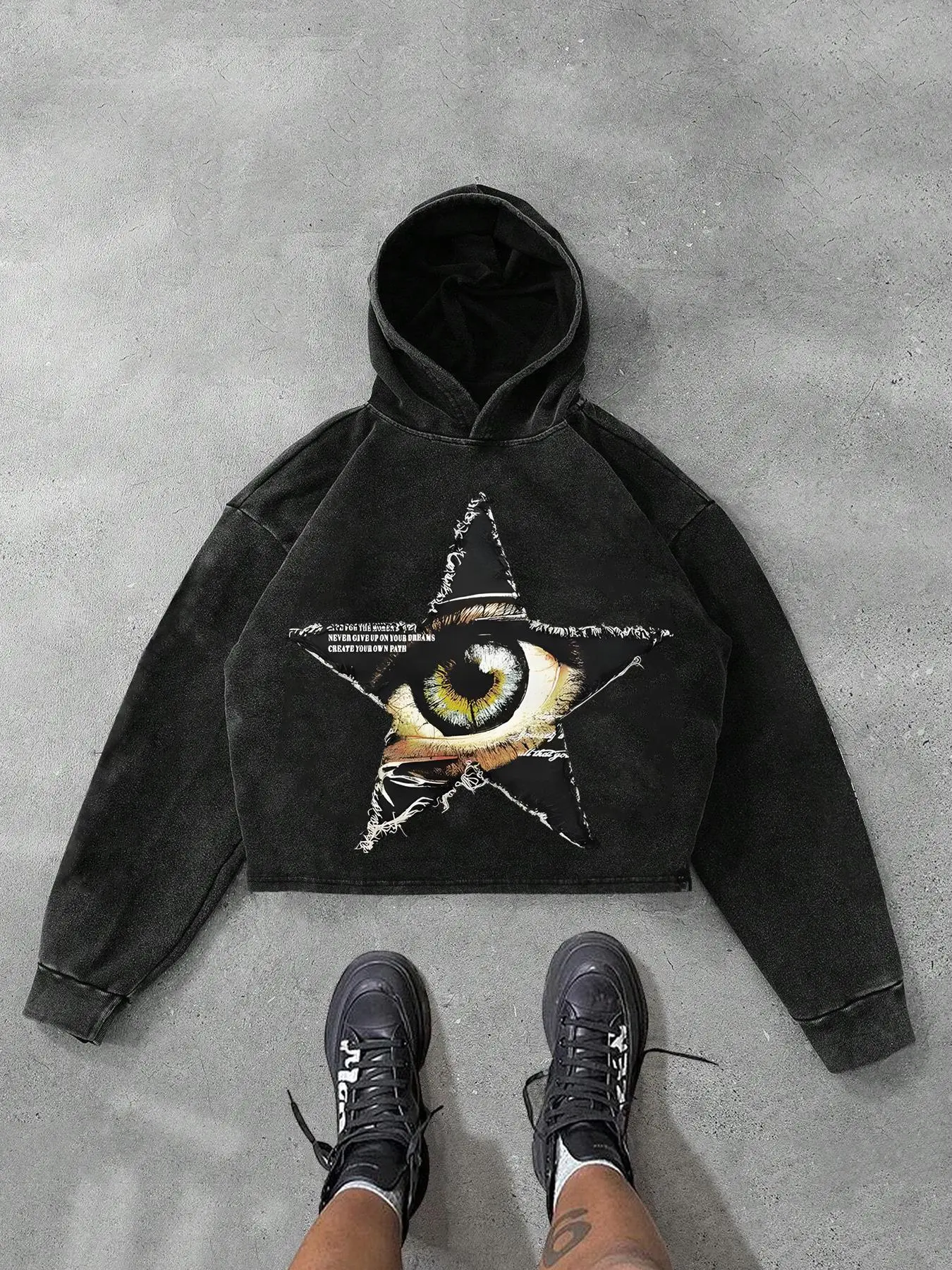 Men's Printed Hooded Short Sweatshirt, High Quality Pure Cotton Fabric, Trendy Summer Streetwear with Design Pattern