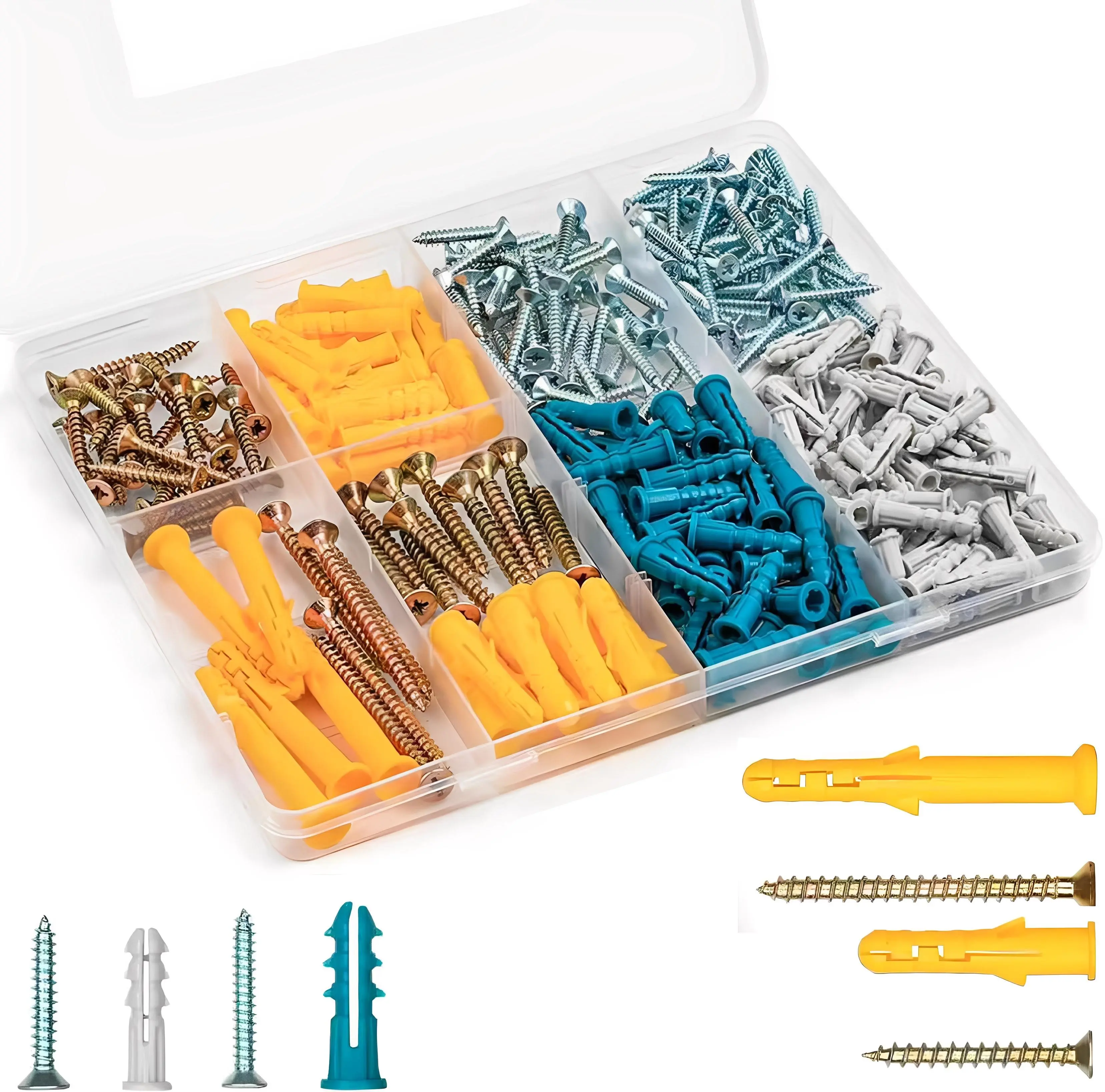 TPW Multi-Size Wall Plug & Screw Assortment Kit – 270 PCS