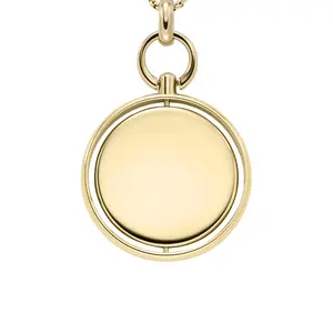 Fossil Women's Heritage Legacy Charm Gold-Tone Stainless Steel Pendant Necklace