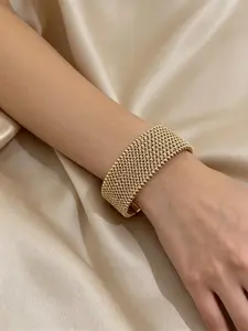Vintage Stainless Steel Bracelet, Metal Bracelet, Woven Mesh Clasp Design, Waterproof Fashion Accessory, Ideal for Daily Wear and Special Occasions