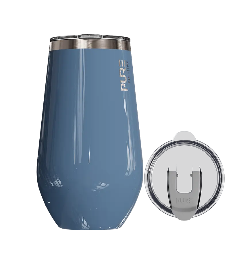 Halfsies 16oz Antimicrobial Stemless Wine Tumbler - Denim