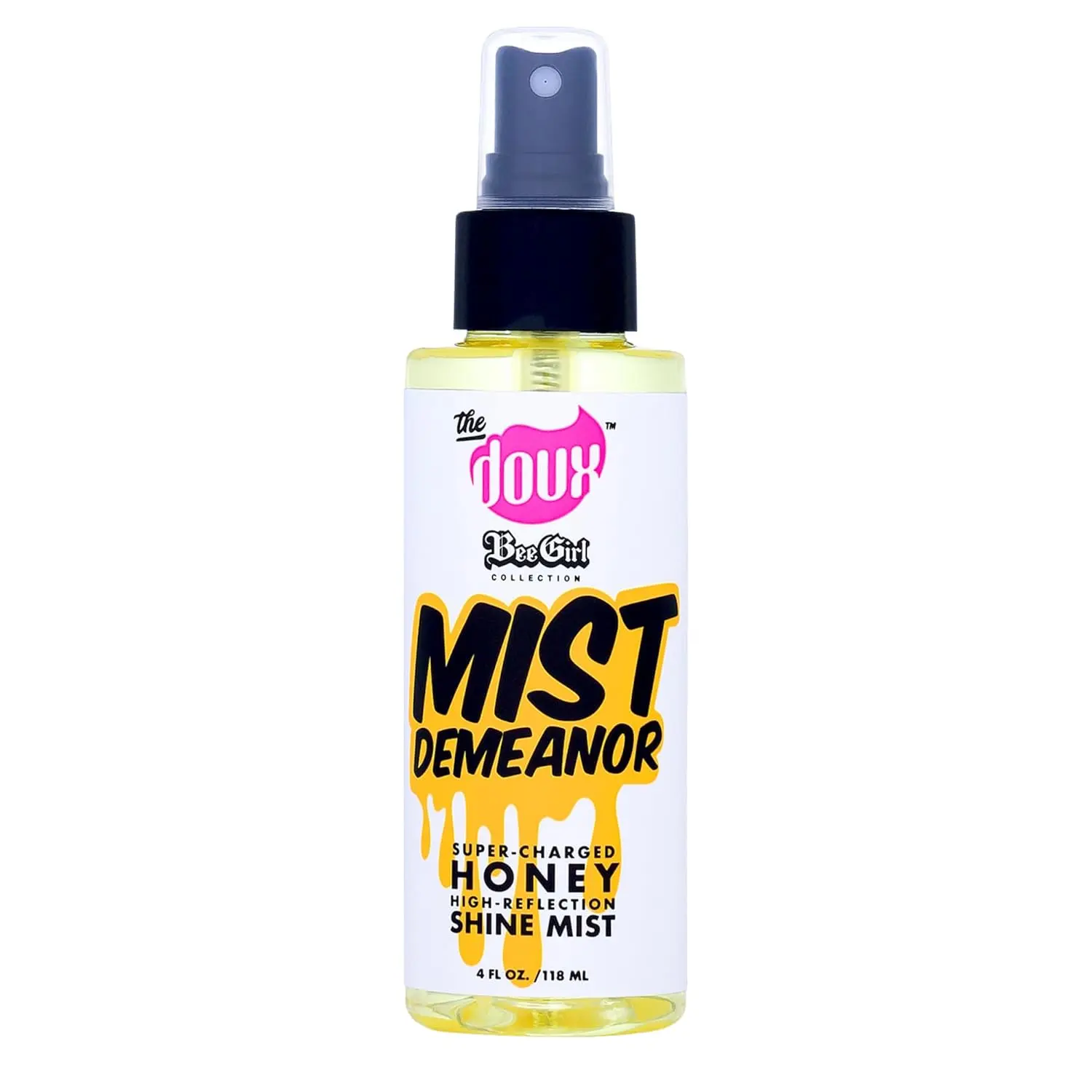The Doux MIST DEMEANOR Shine Mist for Curly Hair - Heat Protection Spray with Cationic Honey & Silk Amino Acids, Lightweight Gloss, Anti-Humidity, Dry, Glowing, Non-Greasy Leave-In Treatments for Frizz Control, Anti-Humidity Leave-In Treatments