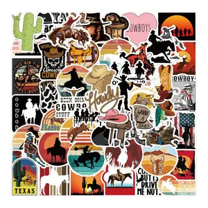 50PCS Cowboy Stickers, Country Western Decals Vinyl Waterproof Stickers for Water Bottle Laptop Scrapbook Phone Gifts for Teens Girls Kids Adult