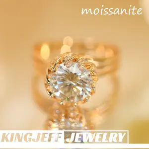 (LOTUS)rose 3 CT synthetic Moissanite ring