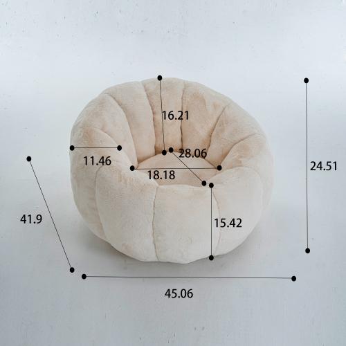 Eyisean 45" Fluffy Bean Bag Chair for Adults with Floral-Shaped Backrest, Comfy Soft Cloud Reading Chair with Faux Fur & Foam, Lazy Lounge Single Sofa for Bedroom, Living Room, Apartment