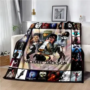 Michael Jackson High Quality Flannel Blanket - Premium Flannel Material Super Soft Comfortable Throw for Travel Bedding Couch Hiking Bed Mother's Day Valentine's Day Birthday Christmas Gift