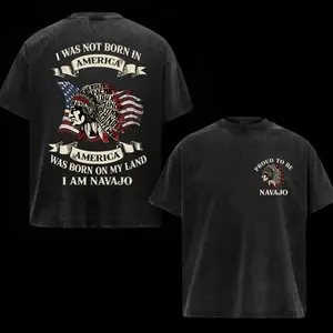 Custom Tribe [Name] T-Shirt I Was Not Born In America America Was Born On My Land I Am [Name] Native Pride Tee Indigenous Heritage Graphic Apparel Full Colors For Men For Women Unisex Streetwear Womenswear Tops