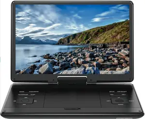 16.9" Portable DVD Player with 14.1" Large HD Screen,High Volume Speaker,4-6 Hours Built-in Rechargeable Battery,Support USB/SD Card/Sync TV and Multiple Disc Formats,Region Free,Remote Control