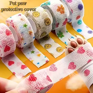Pet self-adhesive bandage, dog paw protective cover, disposable foot cover, anti-falling, dog walking in rainy days/home anti-dirt, very suitable for indoor and outdoor use