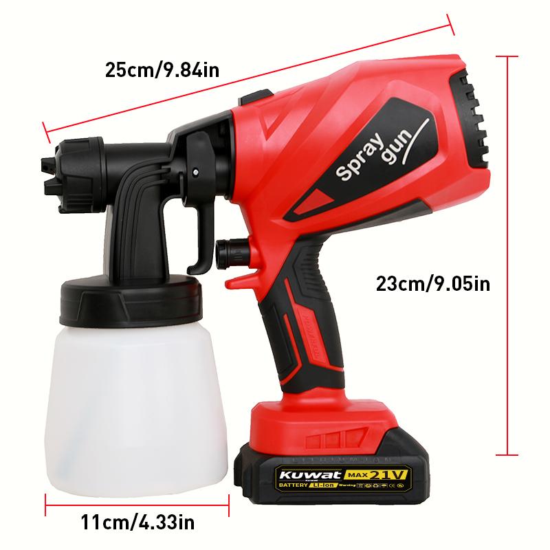Kuwat High-pressure Spray Painting Machine Electric Vacuum HVLP Spray Gun 3 Modes 800ml Tank Easy Clean for Home Decor Furniture Cabinets Fences Walls Doors Garden