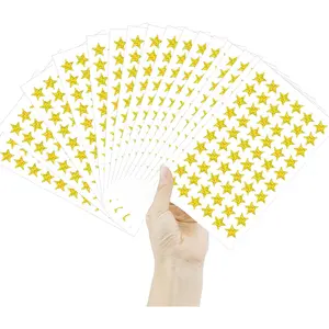 1800 PCS 30 Sheets Holographic Gold Foil Mini Star Stickers for Kids Reward School Planner Behavior Chart Classroom Teacher Supplies