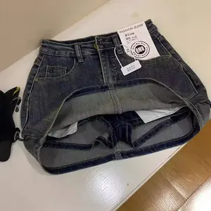 Retro Old Denim Skirt For Women With Small 2025 Summer New High-waisted Large Size Loose Versatile Anti-exposure Skirt pleated skirt outfit