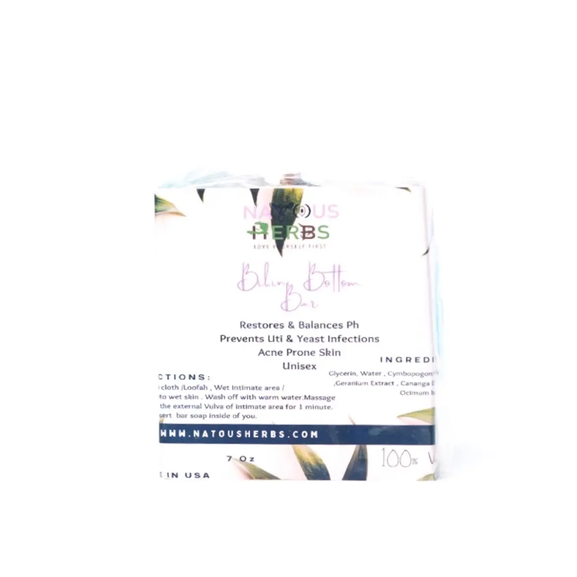 Natous Herbs Bikini Bottom Organic Soap Bar feminine cleanser pH-Balanced Sensitive Cleansing Skin Care daily