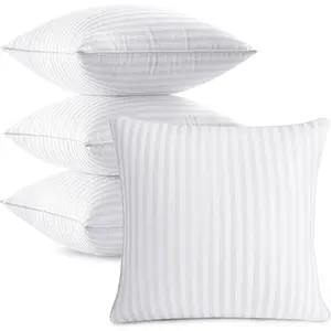 18x18 Pillow Inserts, Firm and  Decorative Throw Pillows for Couch Sofa Bed, Down Alternative with   Cover Pack of 4