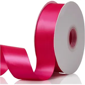 1-1/2" x 50 Yards Rose Red Faced Ribbon,Color High Density Ribbon Rolls,Great for Gift Wrapping,Sewing,Crafts,DIY Bows and Christmas,Wedding,Decoration
