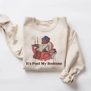It's Past My Bedtime Graphic Sweatshirt, Funny Sleppy Bear Meme Saying Sweatshirts for Men & Women