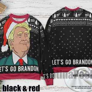 Let's Go Brandon With Trump Ugly Matching Christmas Sweater, Trump 2025 Ugly Sweater, President Trump Ugly Sweater, Gift For Men Women IJQUID