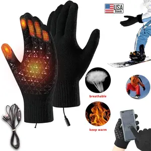 USB Heated Gloves with Removable Heating Pads 3 Adjustable Heat Levels Precision Touchscreen for Fishing Riding Motorcycle Winter Work Water Resistant Anti Slip Warm Gloves Gift Ready