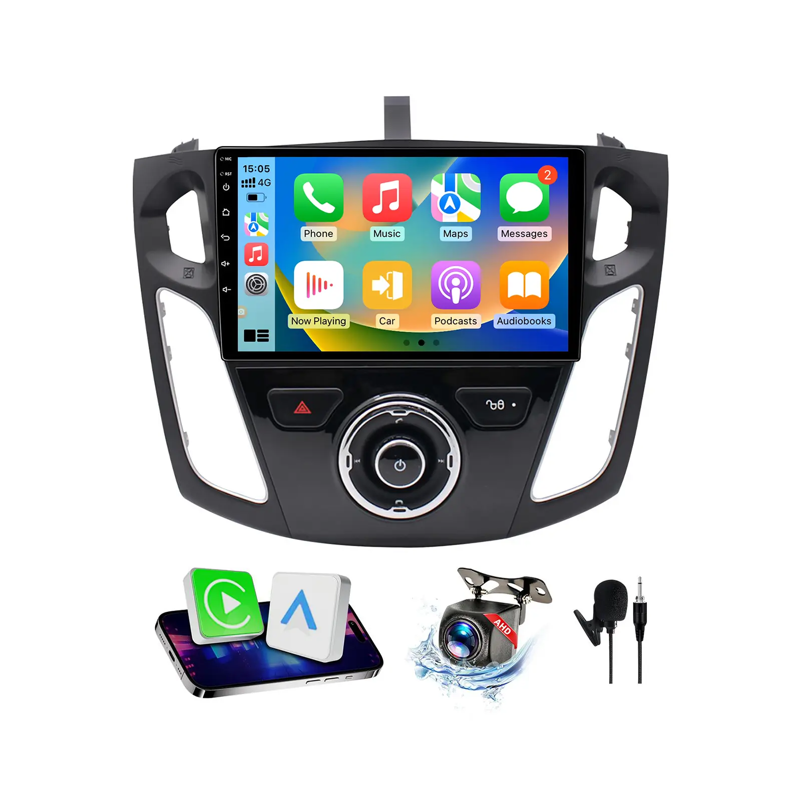 9 Inch Car Stereo for Ford Focus 2012-2017, Android 13 Radio with Wireless CarPlay & Android Auto, 2+64GB Touch Screen GPS Navigation Head Unit with Backup Camera & SWC