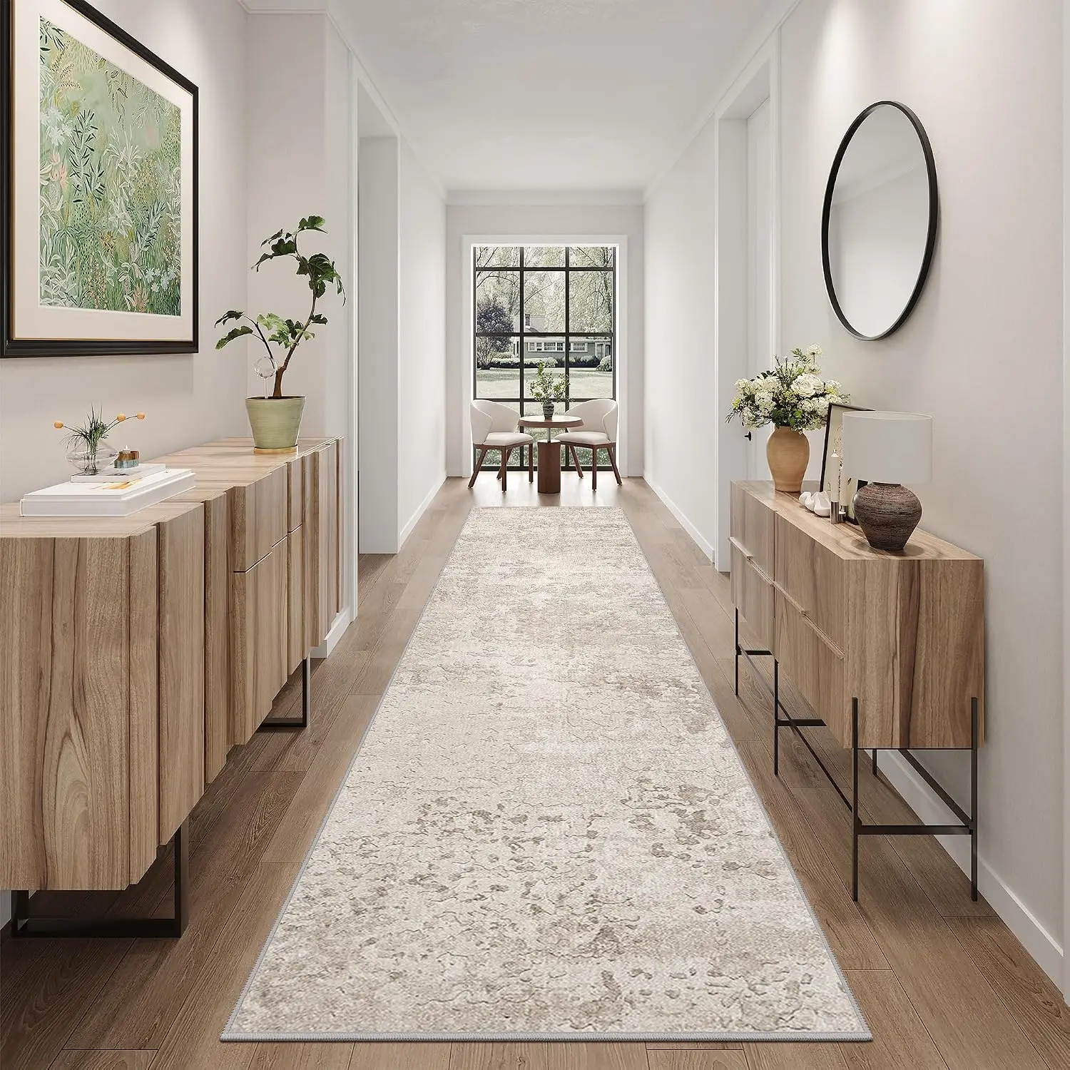 Art&Tuft Blocky Abstract Corridor Floor Mat, Home Textile Soft Decoration