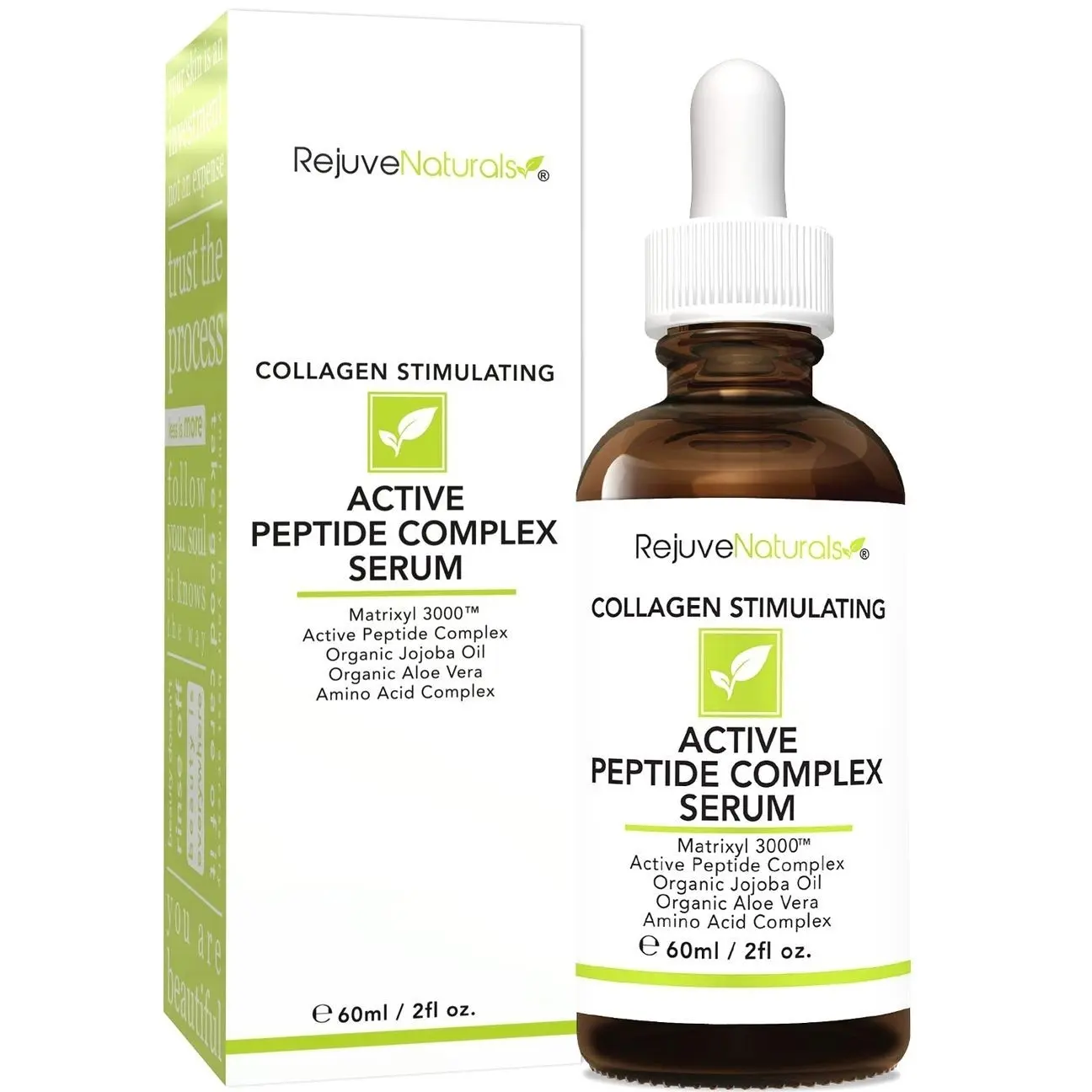 Peptide Complex Serum with Matrixyl 3000 (2 oz, Double-Sized) Minimizes Look of Fine Lines & Deep Wrinkles, Crow's Feet, Crepey Skin. Lightweight Anti Aging Moisturizer for Face & Neck