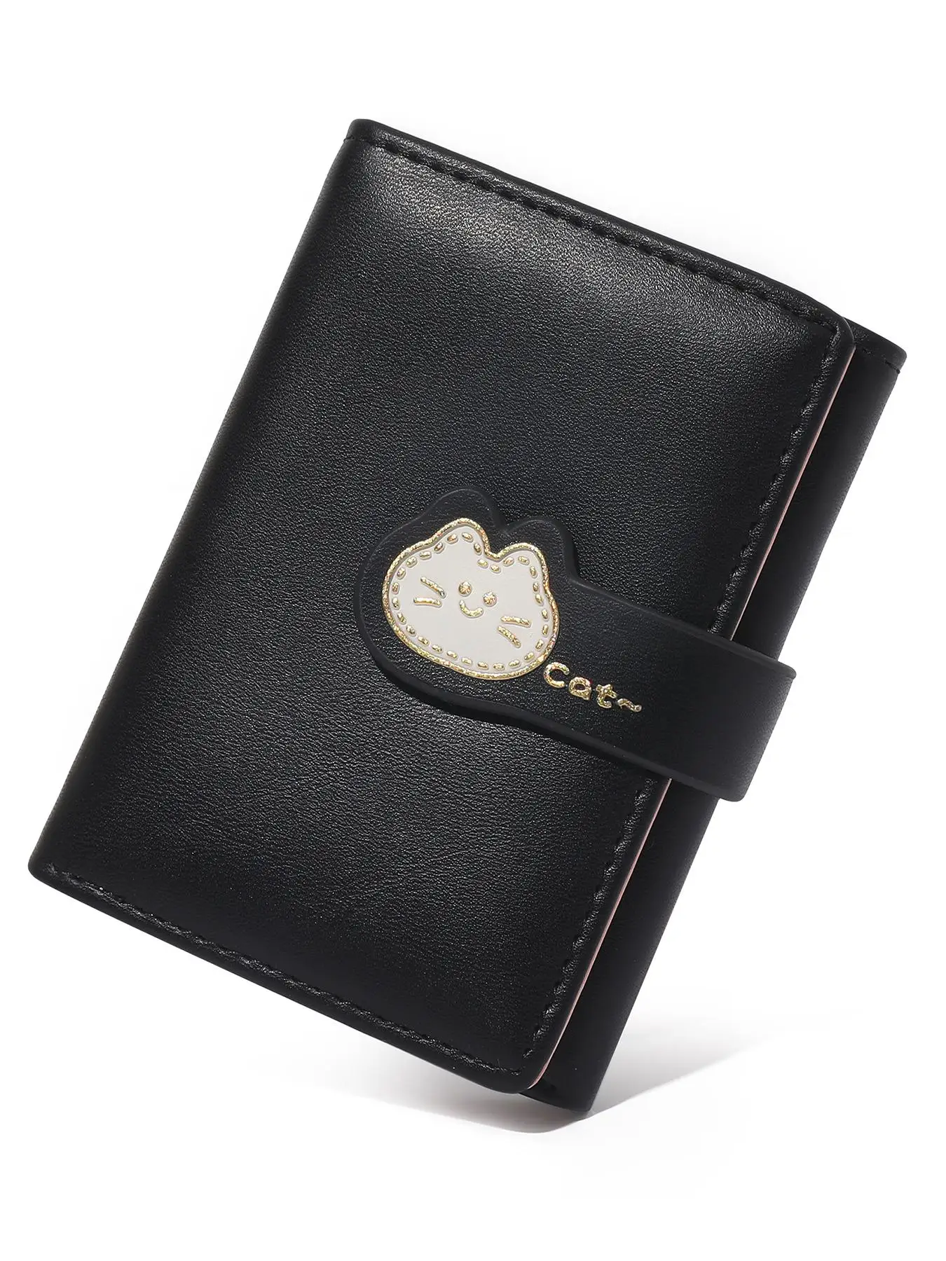 Women's Cute Cat Pattern Bifold Wallet, 2025 New Style Casual Trendy Short Money Saving Wallet, Casual Fashionable Versatile Card Holder for Daily Use