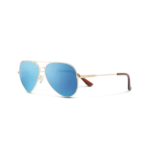 Suncloud Sunglasses Gold + Polarized Aqua Mirror