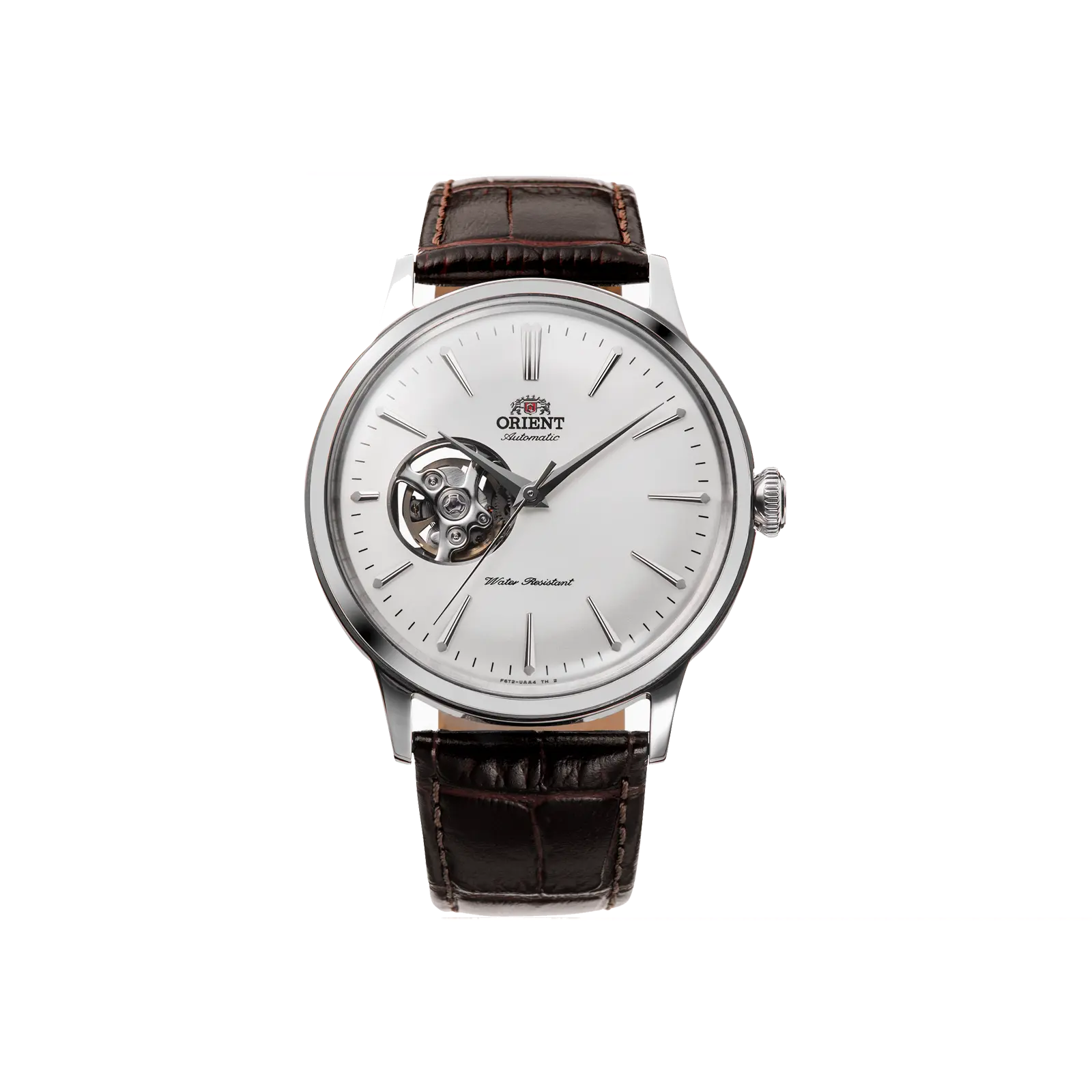 Orient Bambino Open Heart Analog Wristwatch - 40.5mm Unisex Stainless Steel Dress Watch, Model RA-AG0002S30B