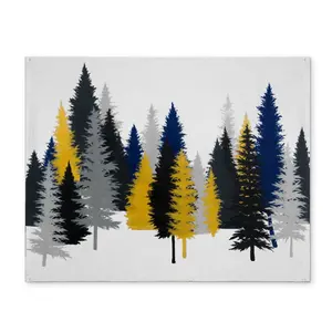 360 stand Rectangular Stain-Proof Polyester Placemat - 14x18", Golden Fir Rustic Trees Motif, Rustic Farmhouse Tableware for Holiday Dining Table Decoration