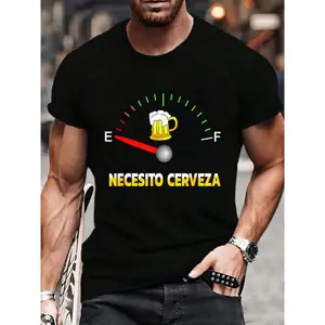 100% Cotton Necesito Cerveza I Need Beer In Spanish Design T-Shirt Women's Men's Graphic Tee Crew Neck summer vacation Tops