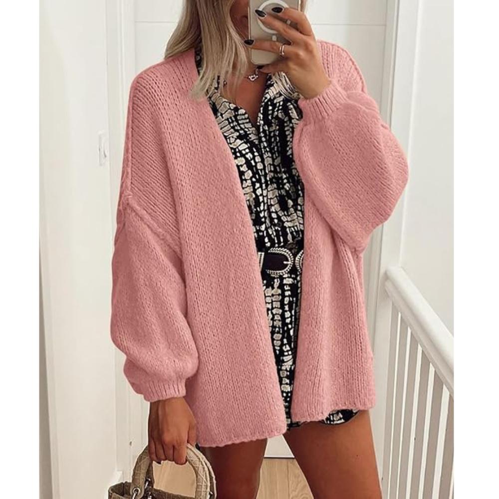 PRETTYGARDEN Womens Oversized Cardigan Sweaters Fall Long Lantern Sleeve Knit Open Front Lightweight
