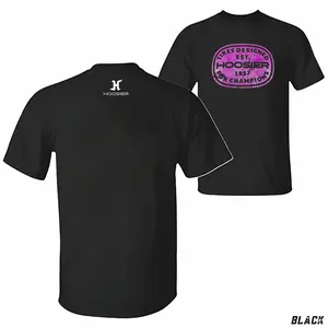 Hoosier Racing T-Shirt, Vintage Oval Logo Front Print with Tires Designed for Champions Graphic, Soft Cotton Blend Shirt, Motorsport Streetwear, Viral TikTok Aesthetic, Trending Outfit for Men and Women, Gift for Racing Enthusiasts