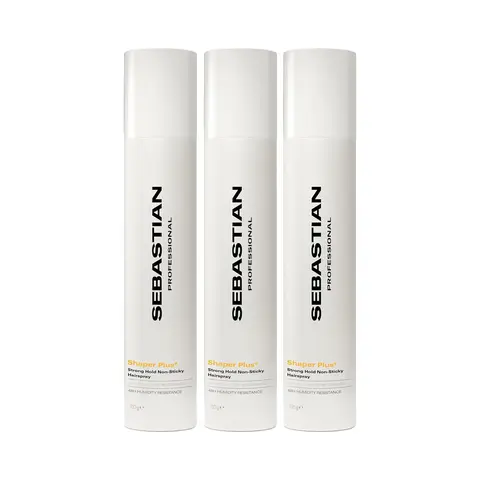 Sebastian Shaper Plus+ 3-Pack Hairspray (300g Each) - Adults Unisex Daily Haircare, Extreme Hold, Non-Sticky, Humidity-Proof, Flyaway Tamer, Frizz-Free, Non-Toxic, Glycerin-Rich, 24-Hour Control, Contains Aerosol, Alcohol, Butyl Ester of PVM/MA Copolymer