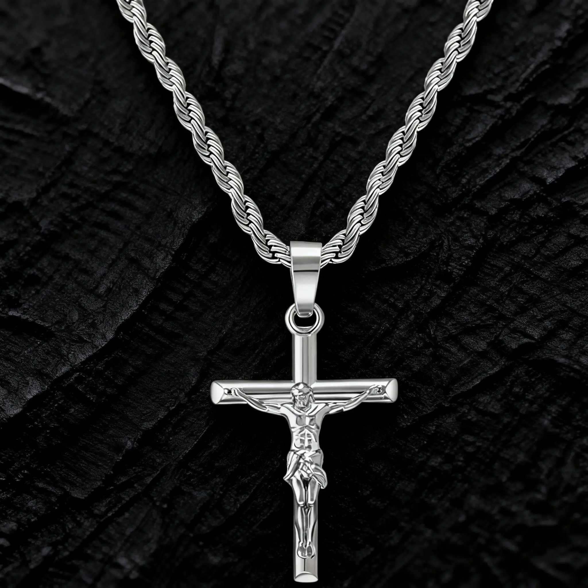 New Silver Crucifix Pendant Cross Necklace Minimalist Chain Unisex Fashion Accessory for Women Men New Silver Crucifix Pendant Cross Necklace Minimalist Chain Unisex Fashion Accessory for Women Men