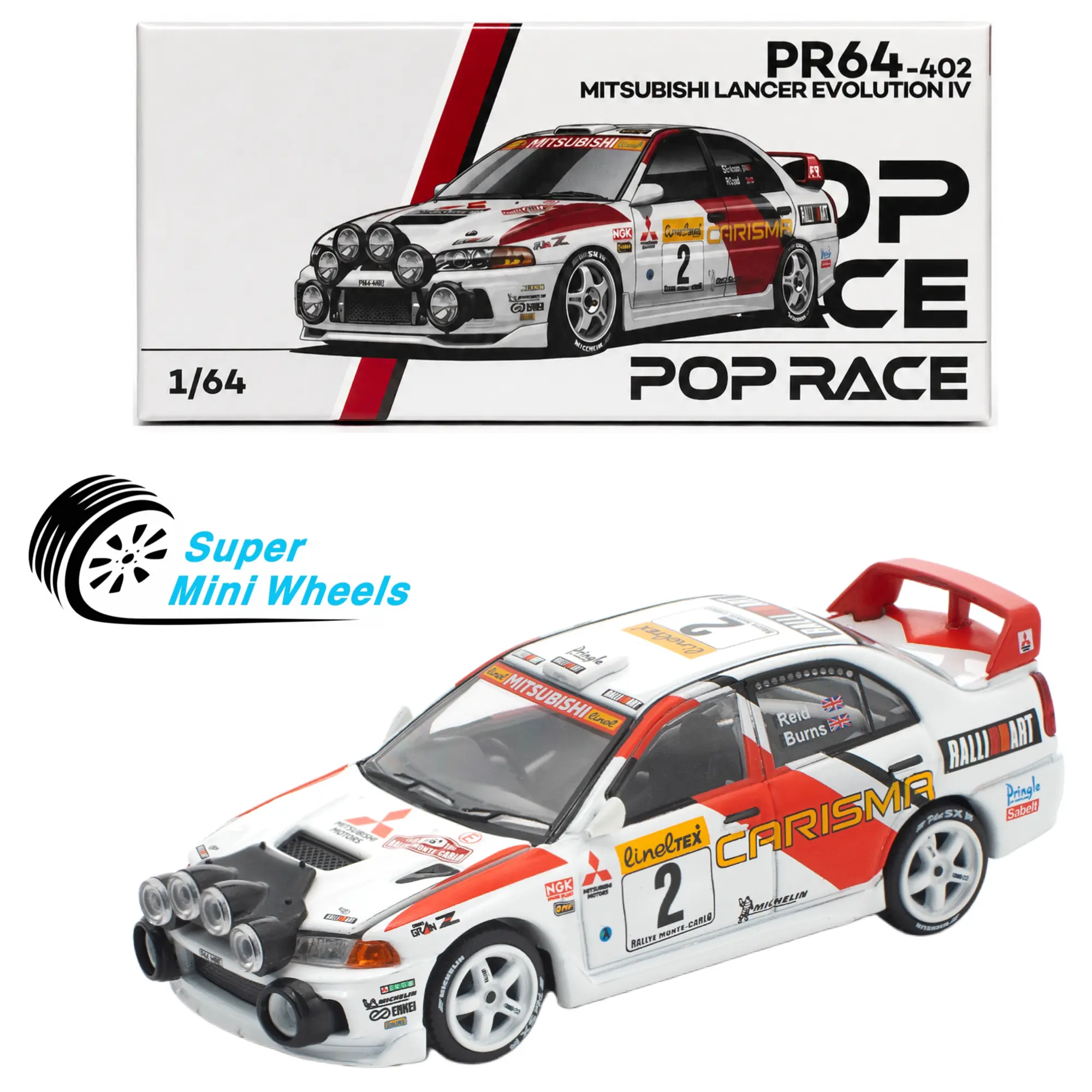 Pop Race 1:64 1998 Mitsubishi Lancer Evolution IV #2 #402
