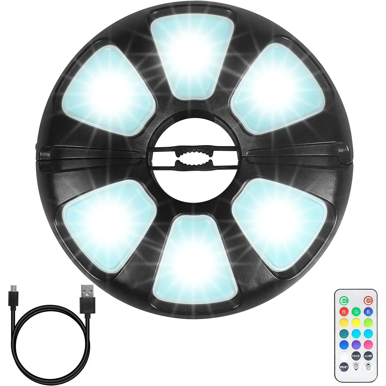 Color Umbrella Light with Remote Outdoor/Patio Umbrella Light Rechargeable/  Umbrella Pole Light 300Lumen/Stepless Dimming Umbrella Light for Patio Table