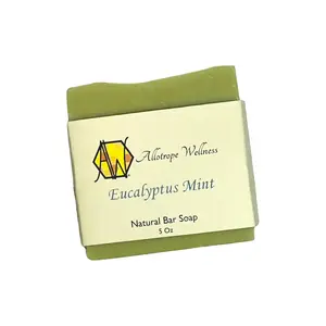 Allotrope Wellness Eucalyptus Mint Natural Bar Soap 5 Oz Handcrafted Vegan with French Green Clay Eucalyptus Peppermint & Tea Tree Oils