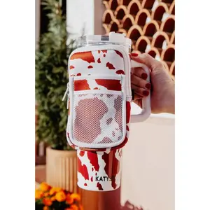 Brown and White Cow Print Tumbler ZIPPER POUCH
