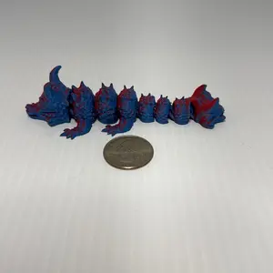 3D Printed Red/Blue Dragon Figure 4.5” - Dynamic Design, Perfect for Collectors and enthusiasts Flexible Articulated