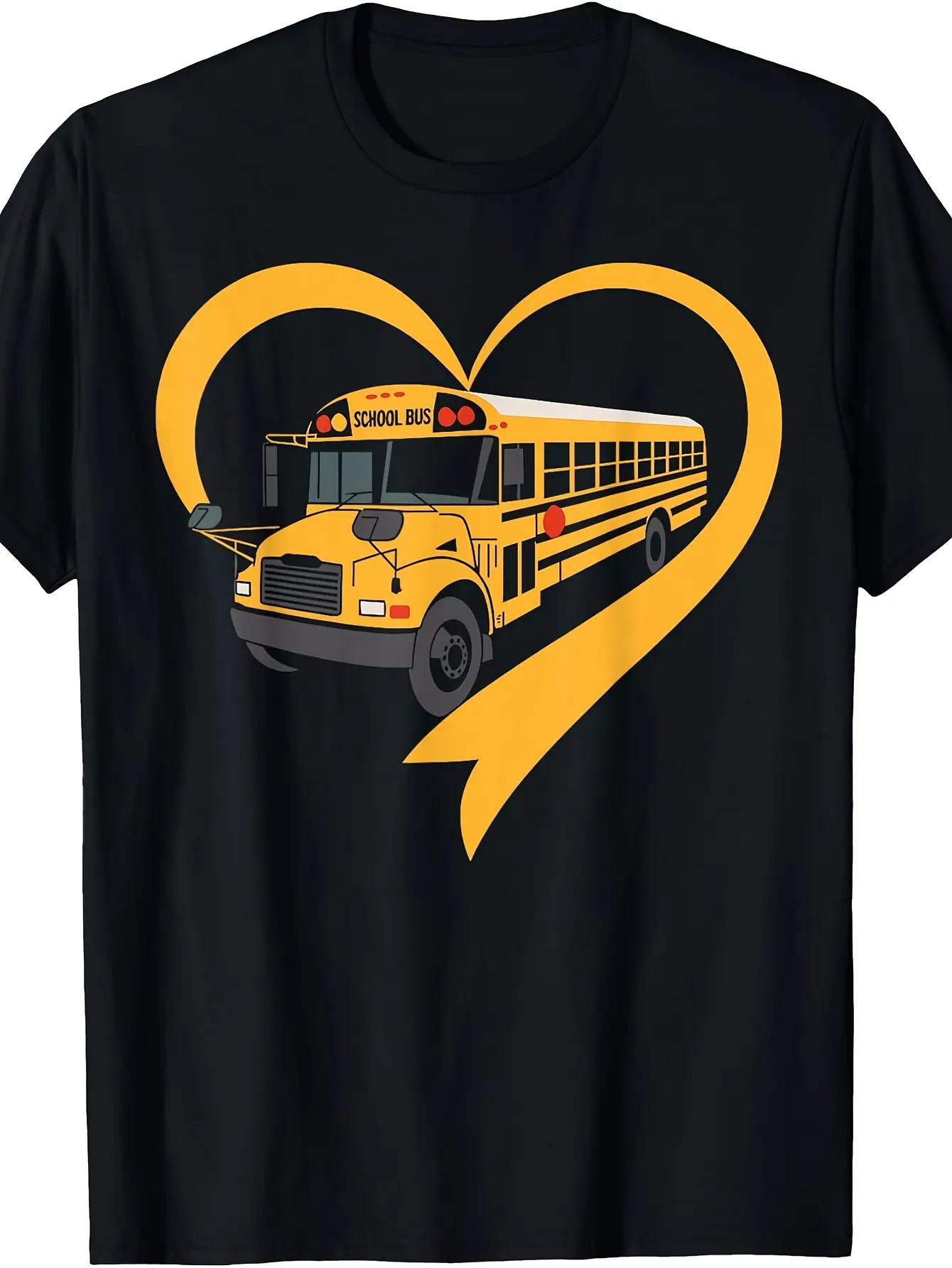 Heart School Bus Driver T-Shirt _ Vintage Crew Nec unisex soft cotton short sleeve t shirt, vintage graphic casual tee for men women teens, perfect birthday holiday gift for camping travel gym daily street casual wear